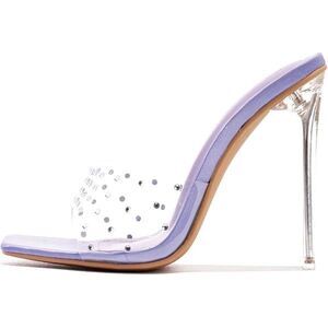 Cape Robbin Purple Brisa Studded Clear Band Heeled Sandals Y2K  NIB 8.5 Eclectic